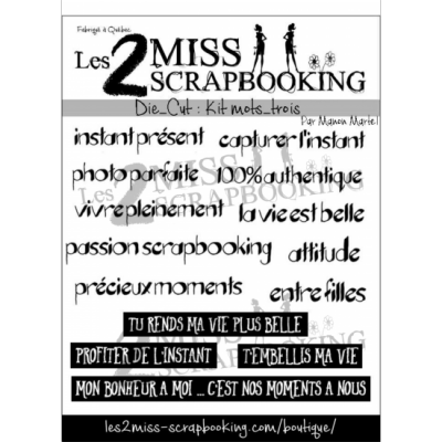  Les 2 Miss scrapbooking - Éphéméra «Kit Mots trois»